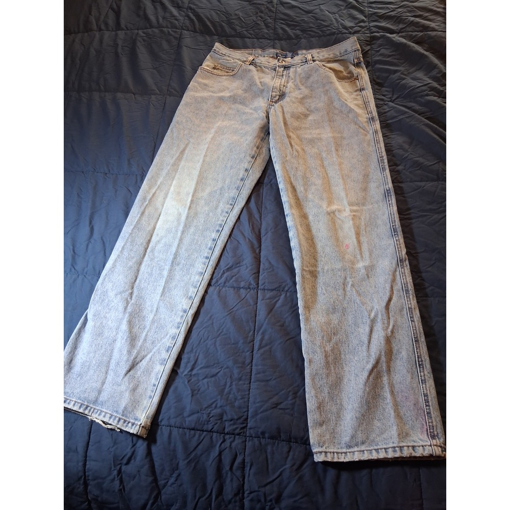 Falls Creek Men's Size 34x32 Blue‎ 5 pocket Regular Fit 100% Cotton Denim Jeans